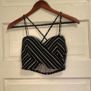 Black, strappy crop top.